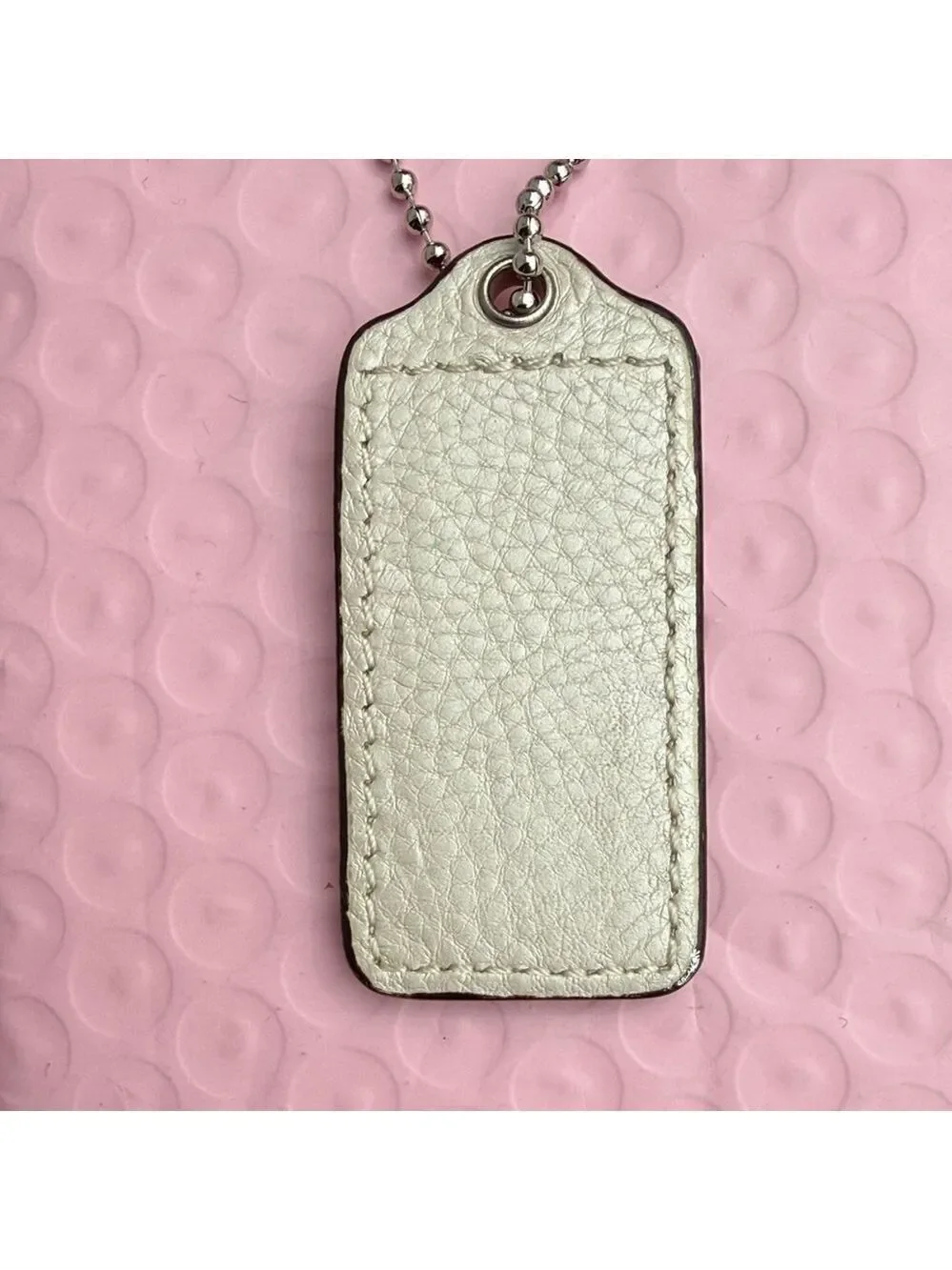 Coach White Pearls Hangtag Coach Keychain Coach bag accessories